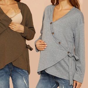 Grey Maternity Sweater Size Small for Pregnancy and Nursing